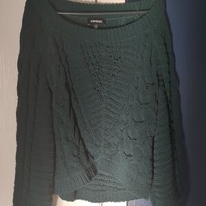 Express Women's Deep Green Knit Sweater